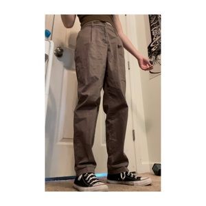 Brown straight-leg pants